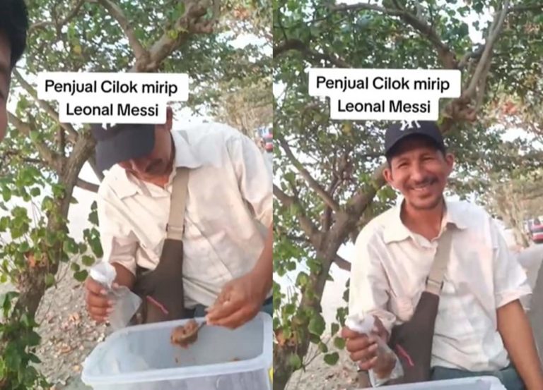 Kayak Kembar, Wajah Penjual Cilok Mirip Lionel Messi Auto Bikin Kaget