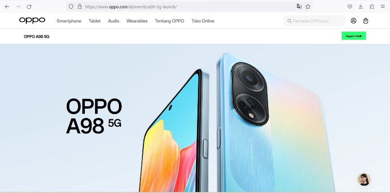 Landing Page Oppo A98 5G