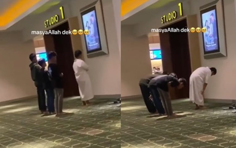 Salut! 4 Bocah Sempatkan Salat Berjamaah di Bioskop Sebelum Nonton