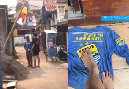 VIRAL Kuli Bangunan Dilabrak Gegara Pakai Jersey Persib Saat Kerja di Jakarta