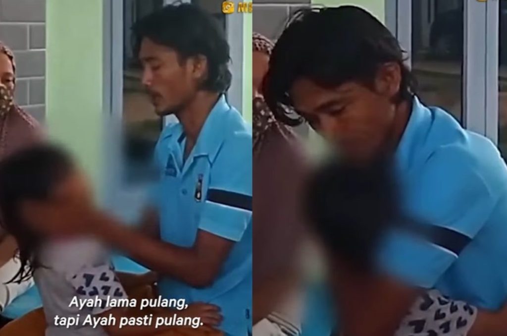 VIRAL Video Pelaku Pembacokan Pamit ke Anak Sebelum Dibawa Polisi Ayah Kerja, Jangan Nakal!