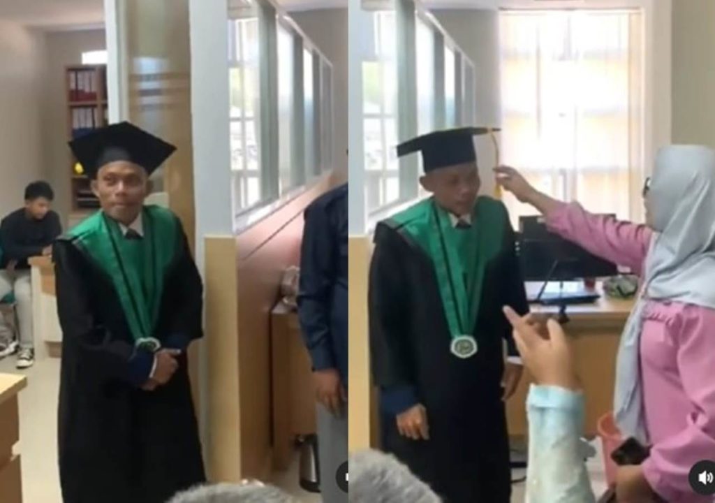 Viral Mahasiswa Wisuda Sendirian di Ruang Rektor, Alasannya Bikin Tepok Jidat