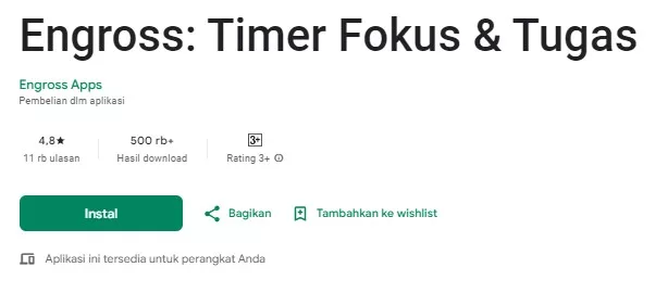Engross Timer Fokus & Tugas Aplikasi hitung mundur jam