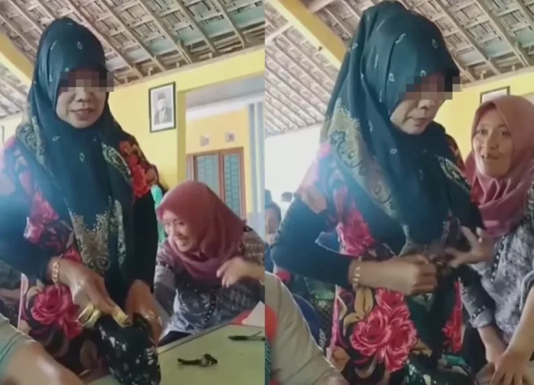 Momen Emak emak Ambil Bansos Pakai Emas Segambreng, PD Walau Disoraki