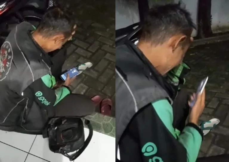 Pilu! Driver Ojol Nangis Histeris Usai Kehilangan Motor Pas Ditinggal Salat Berjamaah