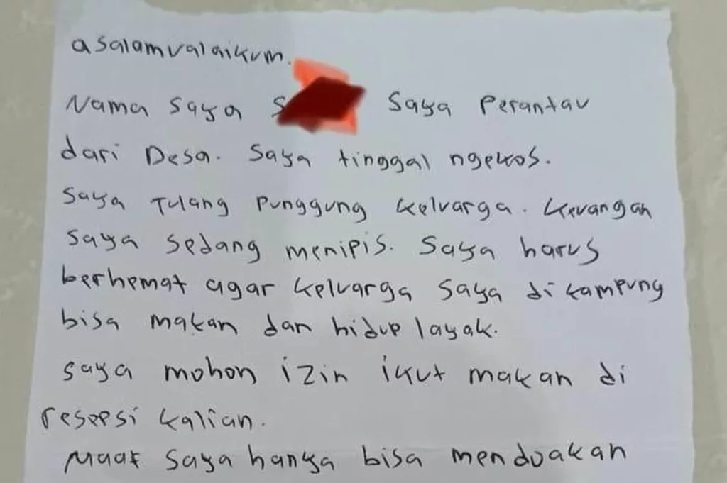 VIRAL Perantau Numpang Makan di Nikahan Orang Tak Dikenal, Tulis Surat Pilu