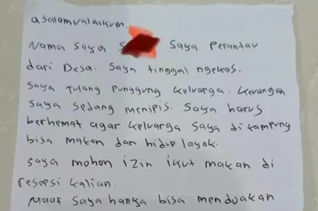 VIRAL Perantau Numpang Makan di Nikahan Orang Tak Dikenal, Tulis Surat Pilu