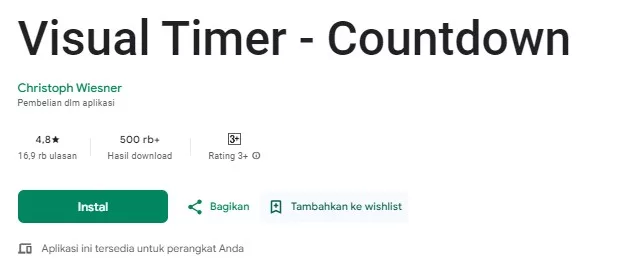 Visual Timer - Aplikasi hitung mundur jam