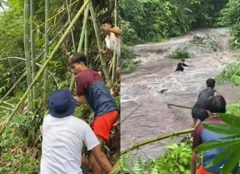 Aksi Dramatis Pemuda Selamatkan Teman yang Terjebak Sungai Meluap, Endingnya Jadi Sorotan