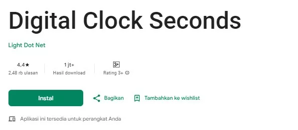 Digital Clock Seconds