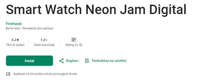 Smart Watch Neon Jam Digital