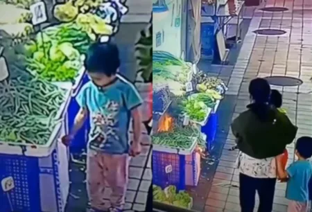 Viral Kelakuan Bocah Main Korek Api Saat di Pasar Sampai Bikin Benda ini Terbakar