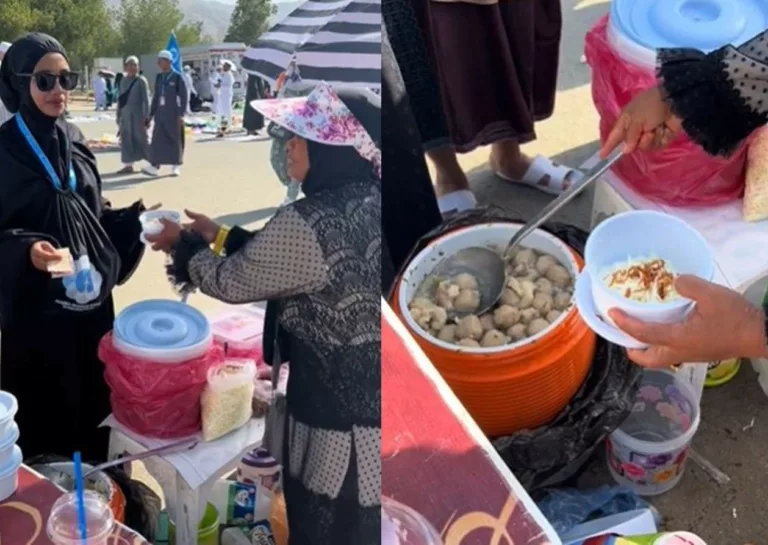 VIRAL Emak emak Berlogat Madura Jualan Bakso di Mekkah, Laris Manis Diserbu Jamaah